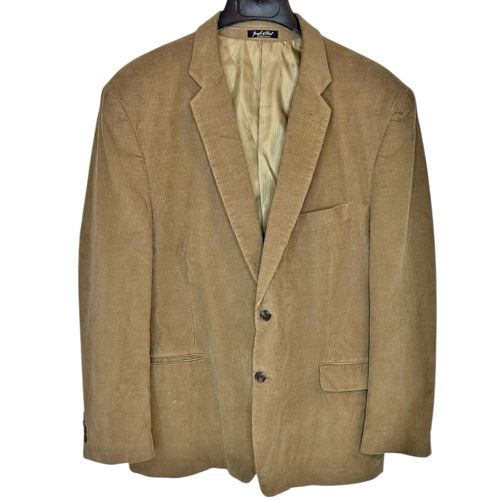 Joseph Feiss Corduroy Blazer Jacket 48R 48 Regular Tan Brown Sport Coat Vintage - Picture 2 of 9